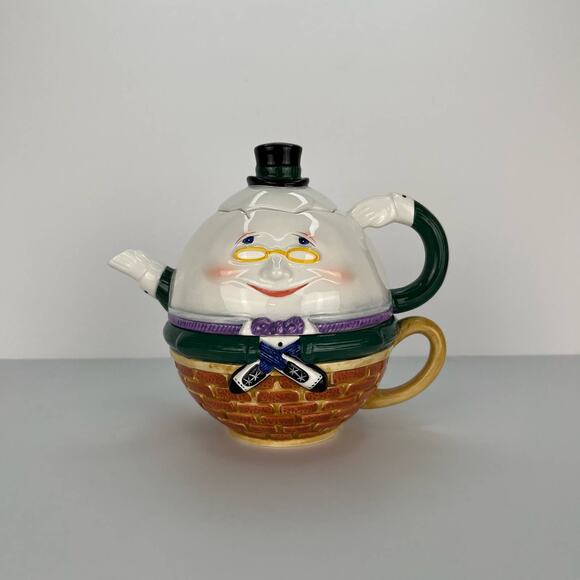 Department 56 Vintage 3pc Humpty Dumpty Tea Pot and Cup With Lid Mint Condition - Picture 1 of 14